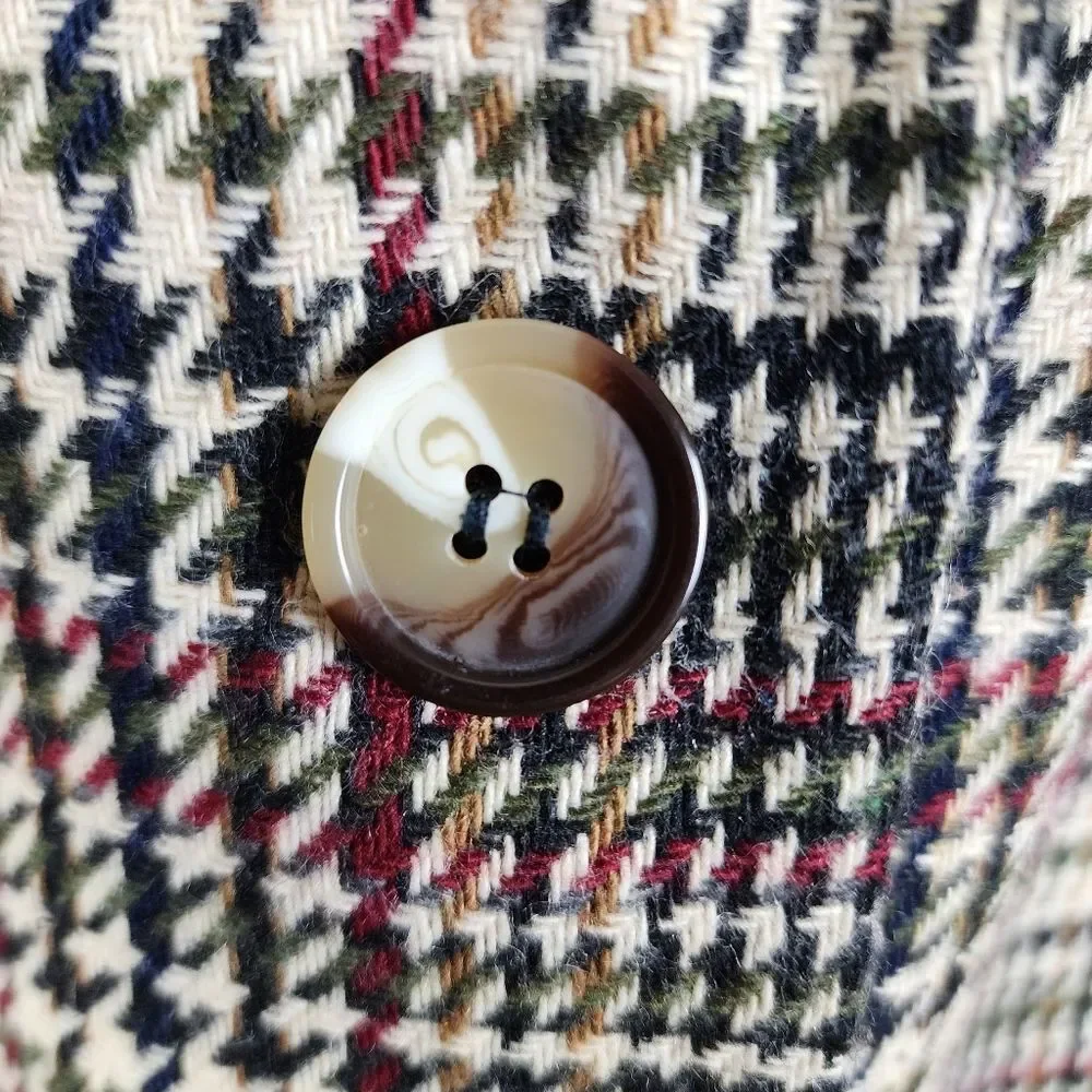 Sag Harbor Plaid Blazer Wool Blend Houndstooth Eclectic Grandpa Jacket Size 14 - Picture 14 of 16